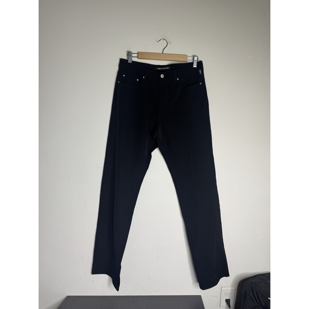 Vintage 90s VERSACE Jeans Couture Straight Leg Denim Black Medusa Italy - Picture 2 of 12